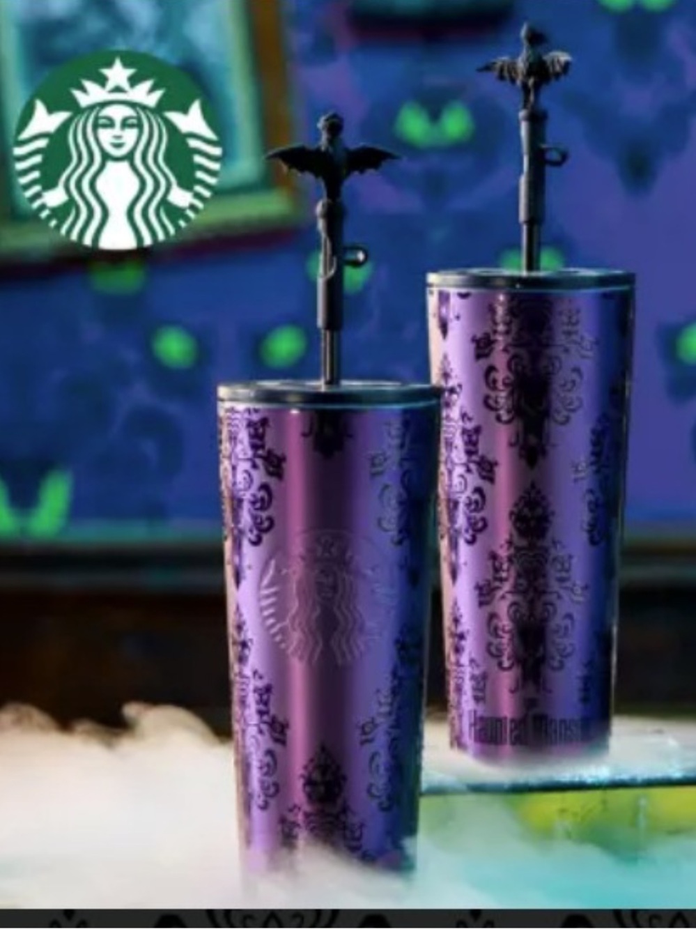 Disney x Starbucks Nightmare Before Christmas and Haunted Mansion Straw Toppers - Picture 2 of 11